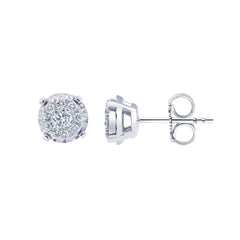 0.50 Carat Cluster Lab Grown Diamond Earrings  | Ashley Stewart