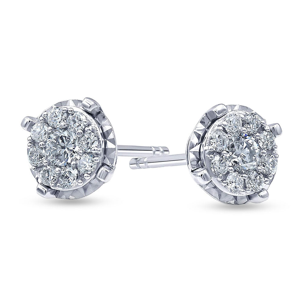 0.50 Carat Cluster Lab Grown Diamond Earrings  | Ashley Stewart
