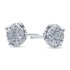 0.50 Carat Cluster Lab Grown Diamond Earrings  | Ashley Stewart