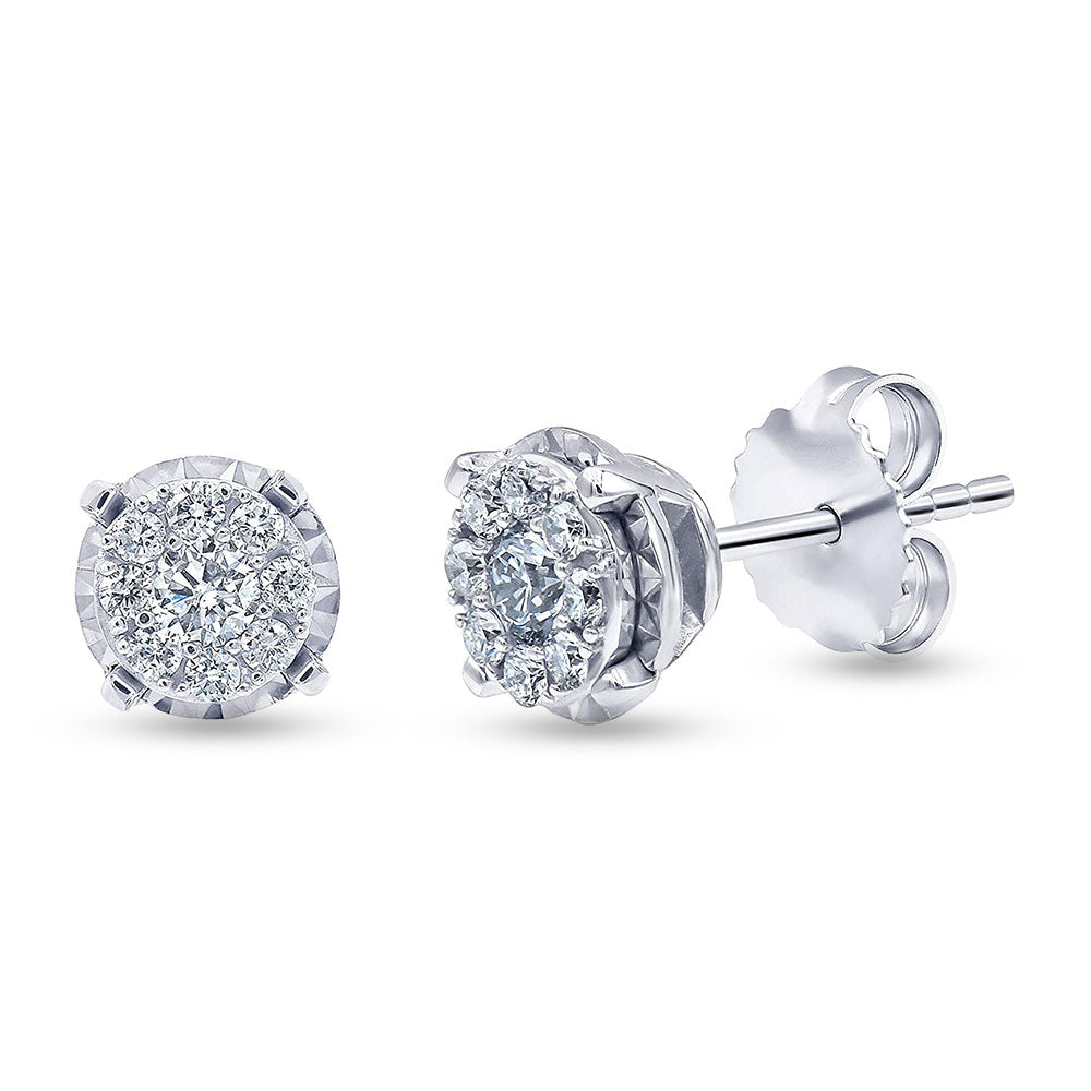 0.50 Carat Cluster Lab Grown Diamond Earrings  | Ashley Stewart