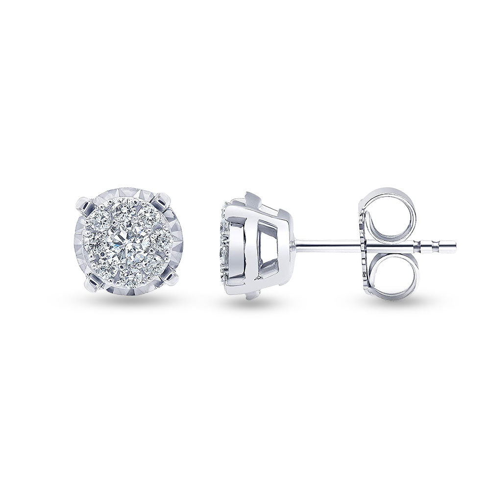 0.50 Carat Cluster Lab Grown Diamond Earrings  | Ashley Stewart