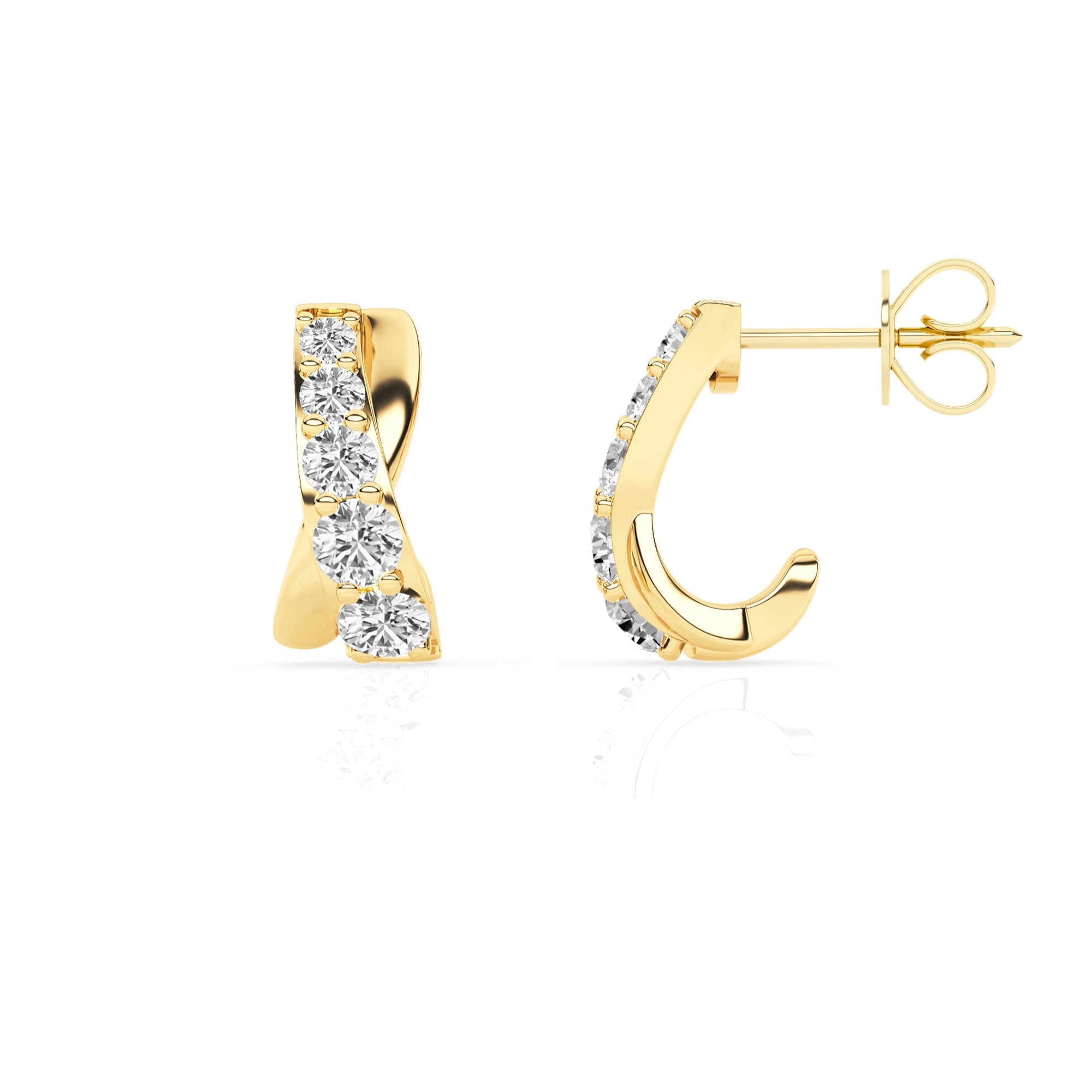 0.15 Carat Lab Grown Diamond Half Hoop Earrings  | Ashley Stewart