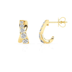 0.15 Carat Lab Grown Diamond Half Hoop Earrings  | Ashley Stewart
