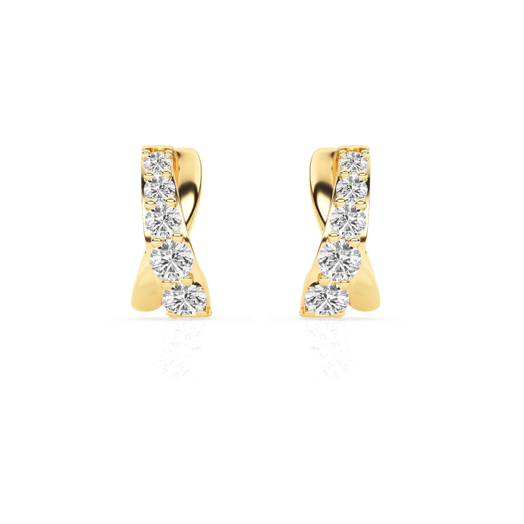 0.15 Carat Lab Grown Diamond Half Hoop Earrings  | Ashley Stewart