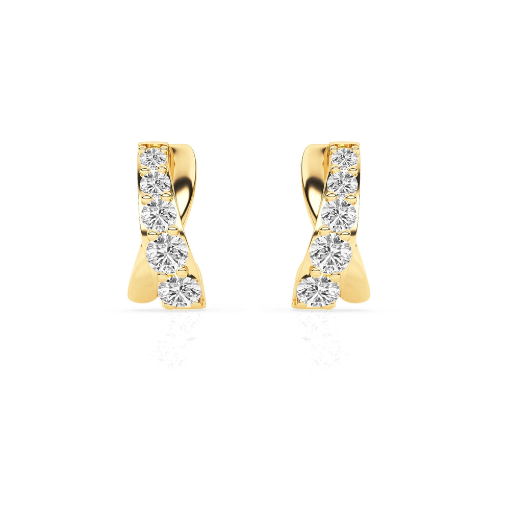 0.15 Carat Lab Grown Diamond Half Hoop Earrings  | Ashley Stewart