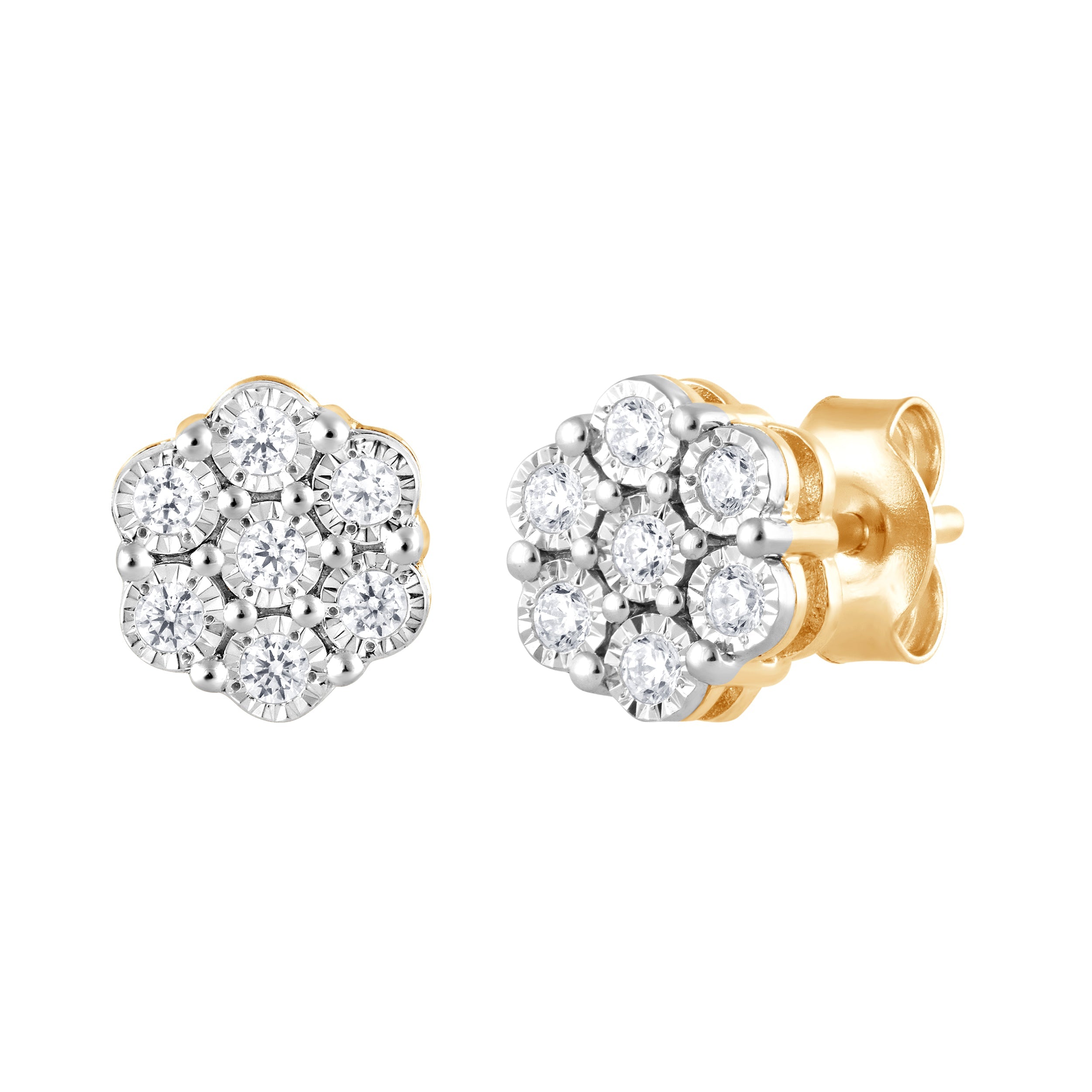 0.25 Carat Lab Grown Cluster Diamond Earrings White | Ashley Stewart
