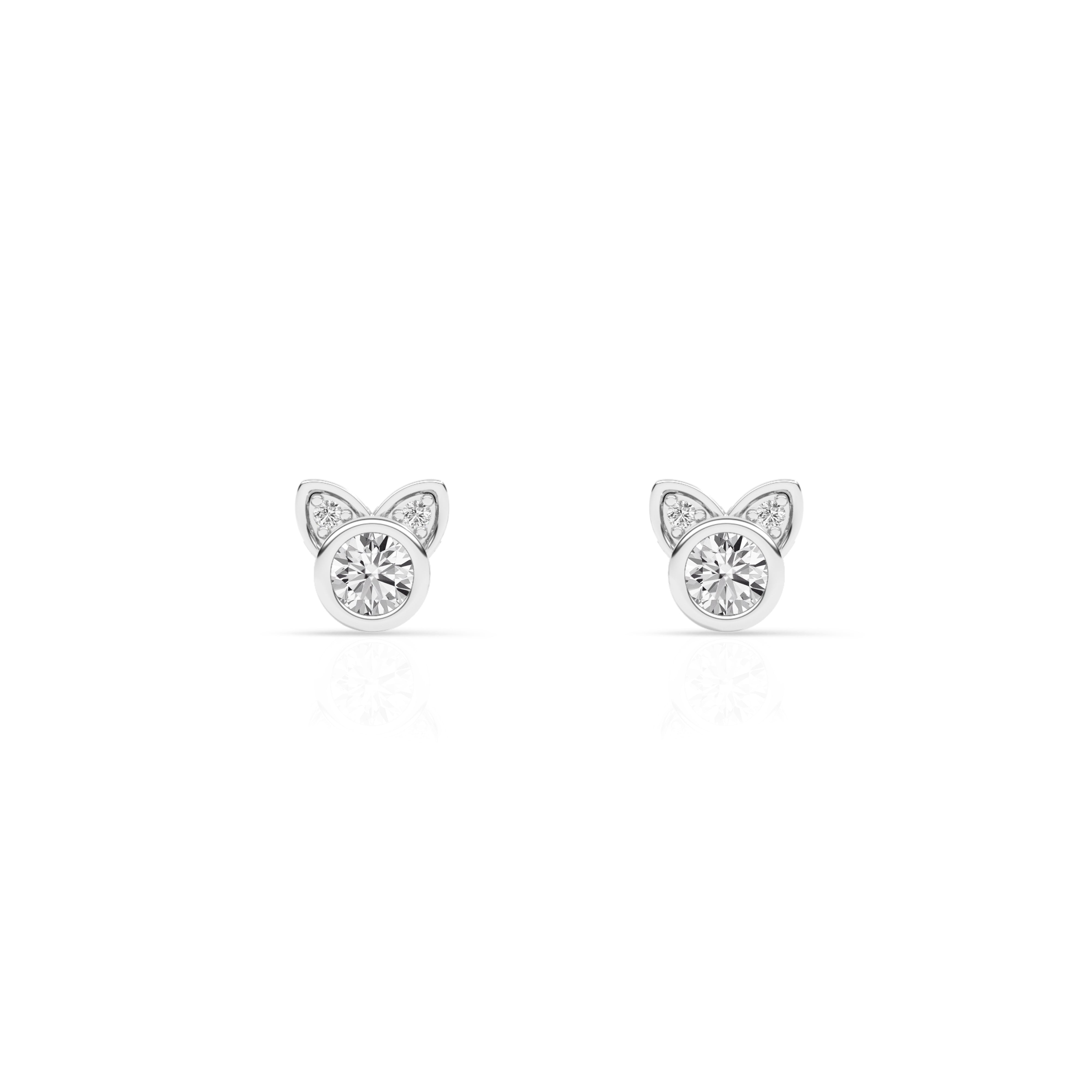 0.25 Carat Cat Shaped Lab Grown Diamond Stud Earrings  | Ashley Stewart
