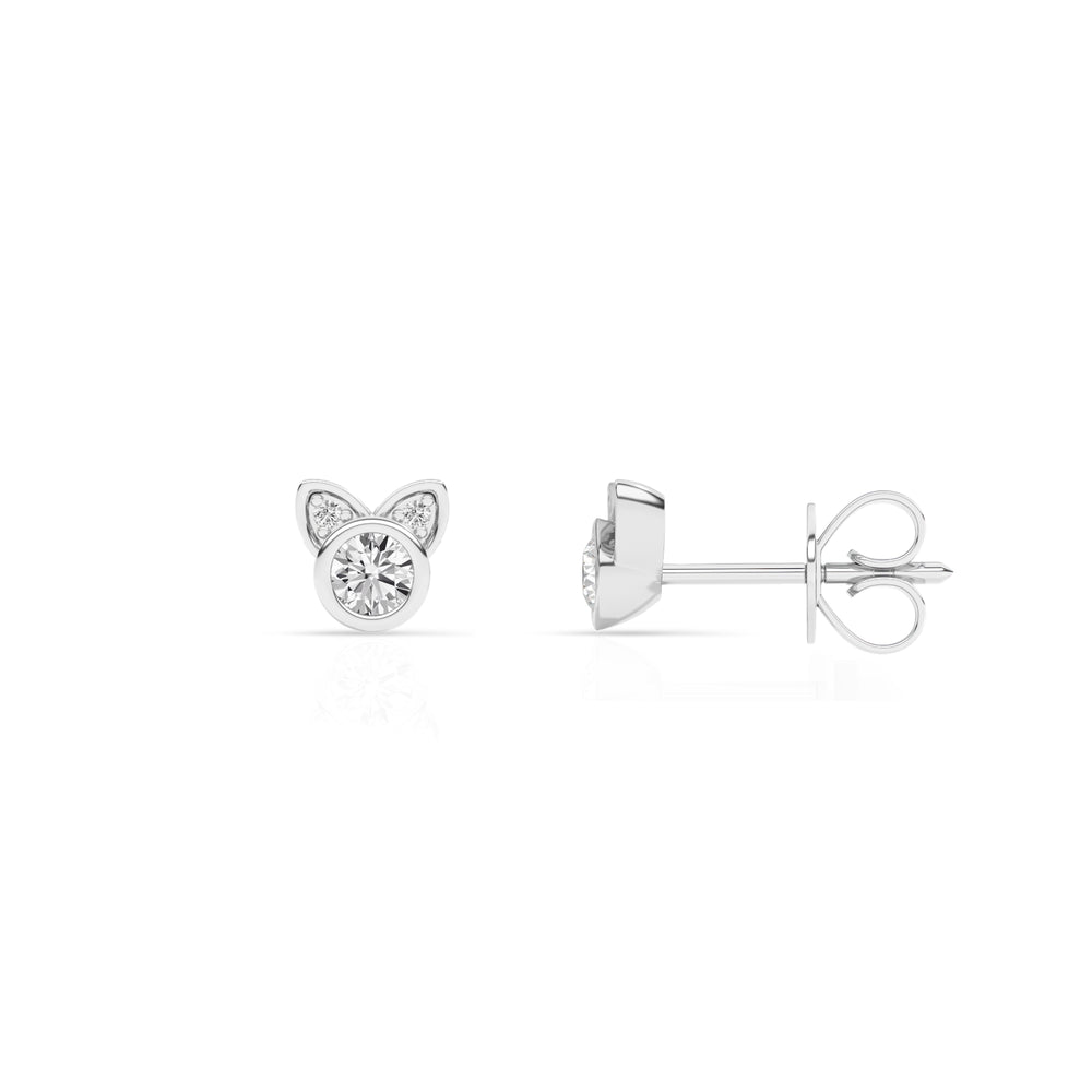 0.25 Carat Cat Shaped Lab Grown Diamond Stud Earrings  | Ashley Stewart