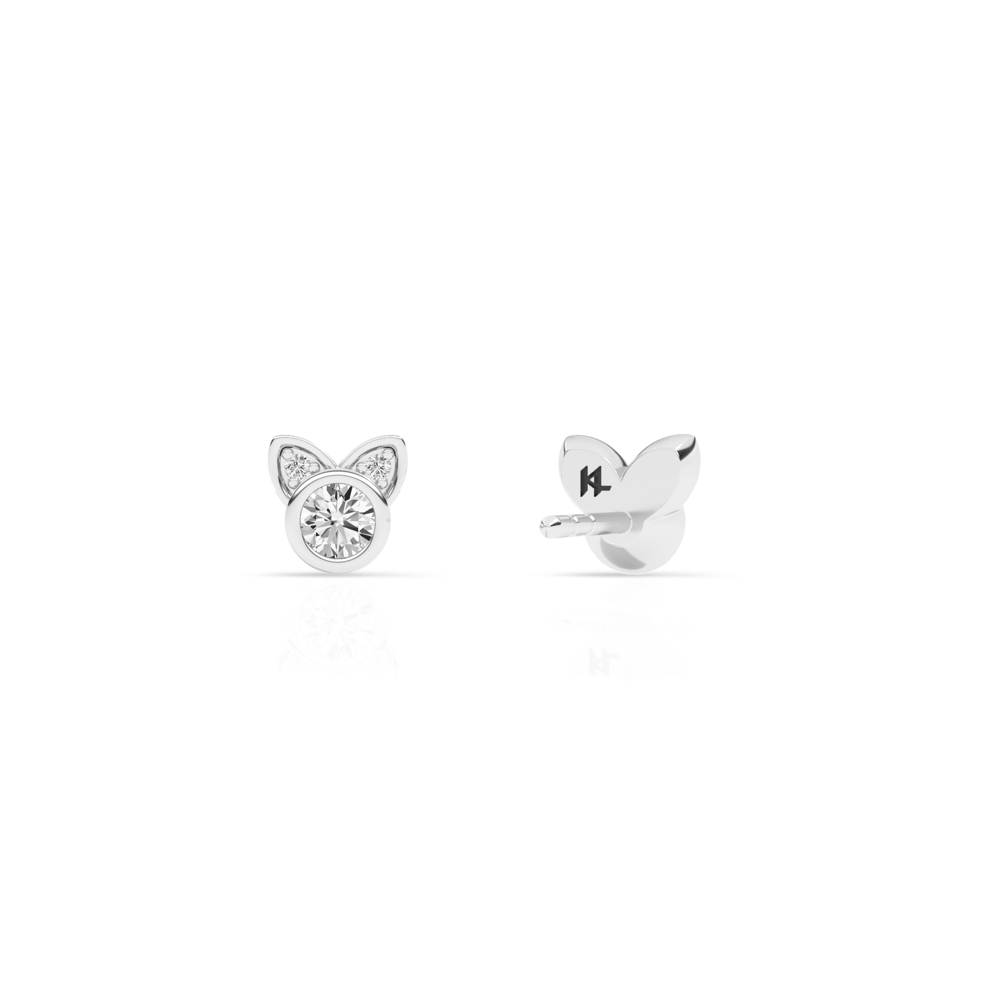 0.25 Carat Cat Shaped Lab Grown Diamond Stud Earrings  | Ashley Stewart