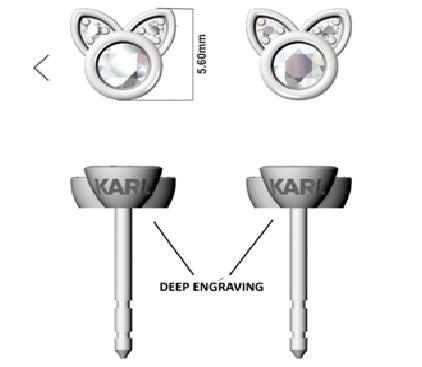 0.25 Carat Cat Shaped Lab Grown Diamond Stud Earrings  | Ashley Stewart