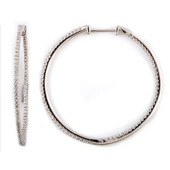 0.75 Carat Lab Grown Diamond Hinged Hoop Sterling Silver Earrings  | Ashley Stewart