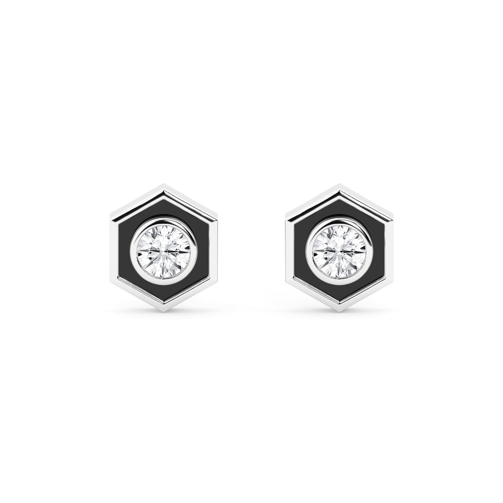0.50 Carat Hexagon Lab Grown Diamond Stud Earrings  | Ashley Stewart