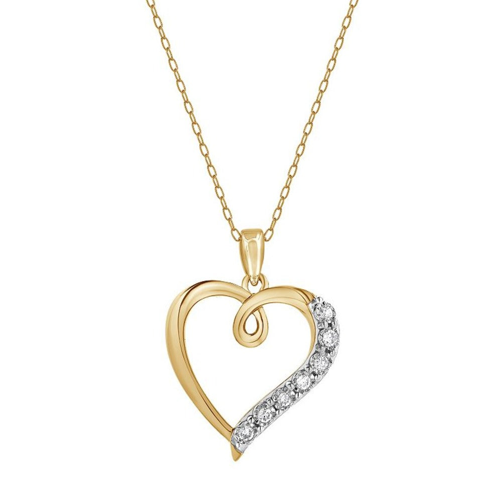 0.10 Carat Lab Grown Diamond Open Heart Pendant Necklace White | Ashley Stewart