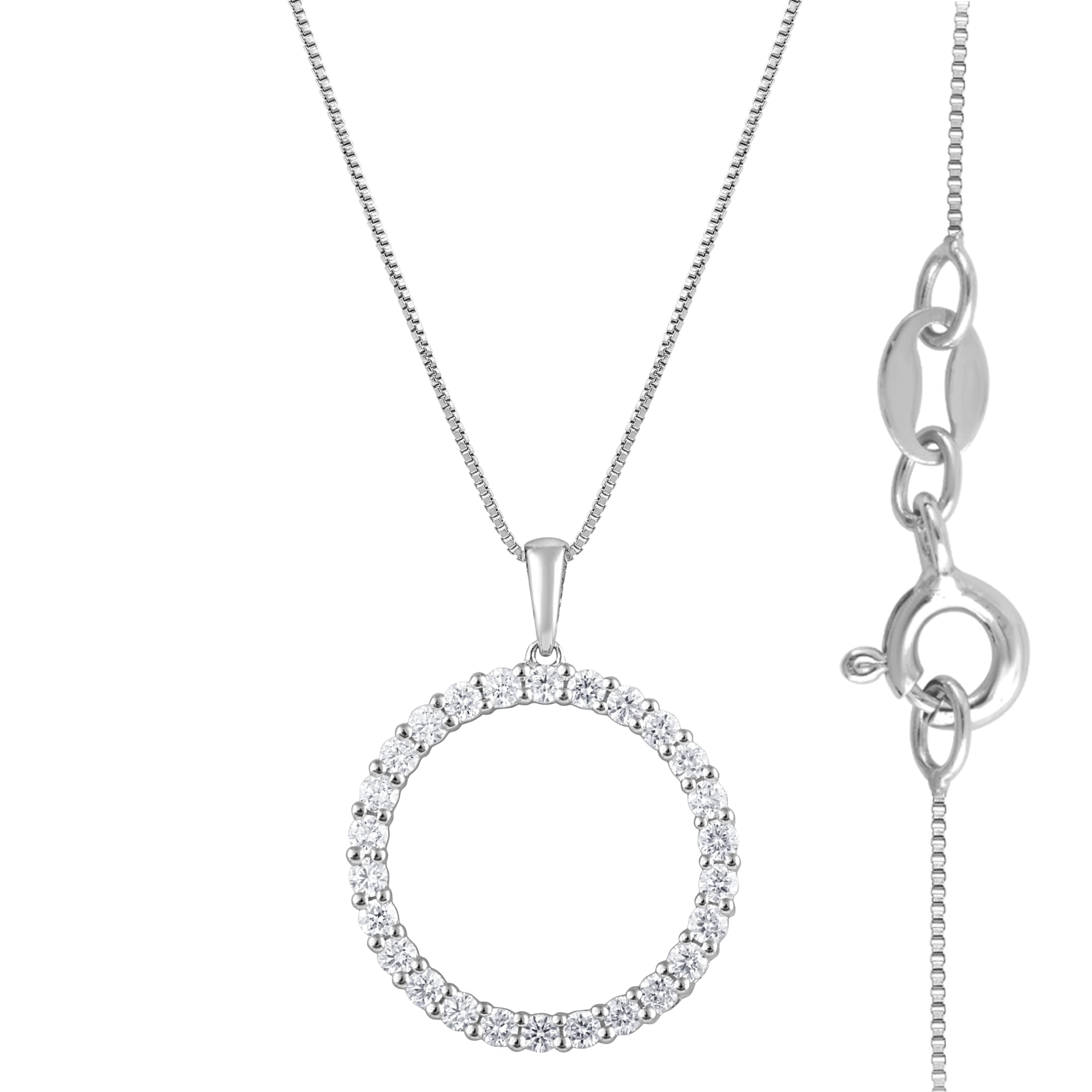 0.33 Carat Lab Grown Circle Of Life Diamond Pendant Necklace In Sterli  | Ashley Stewart