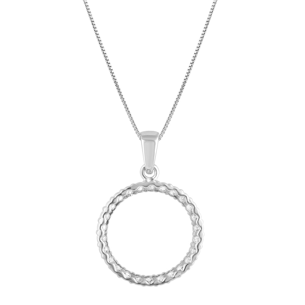0.33 Carat Lab Grown Circle Of Life Diamond Pendant Necklace In Sterli  | Ashley Stewart