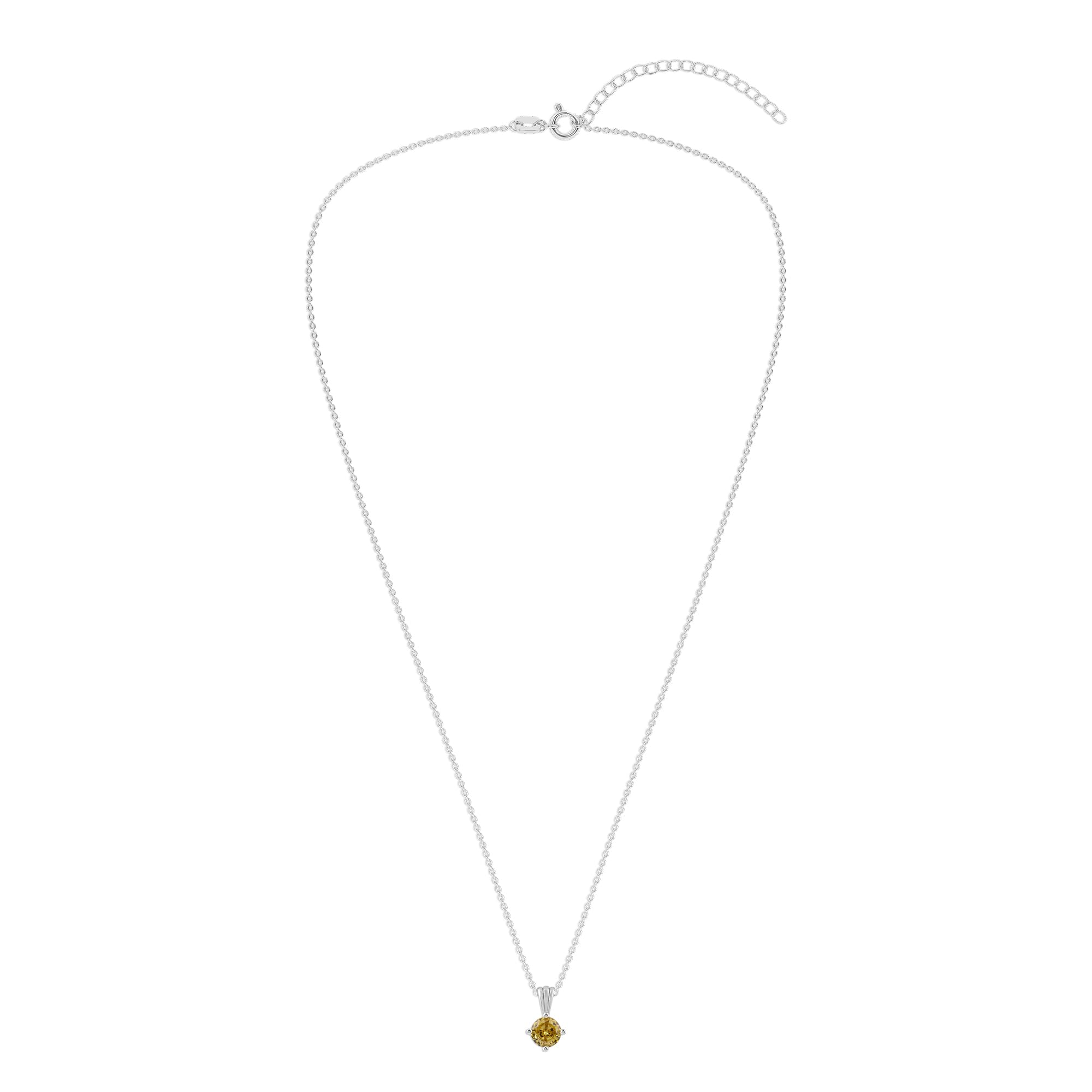 Gemstone Necklace in Sterling Silver, Round Pendant Size 6.5 * 6.5mm,  Garnet Red | Ashley Stewart