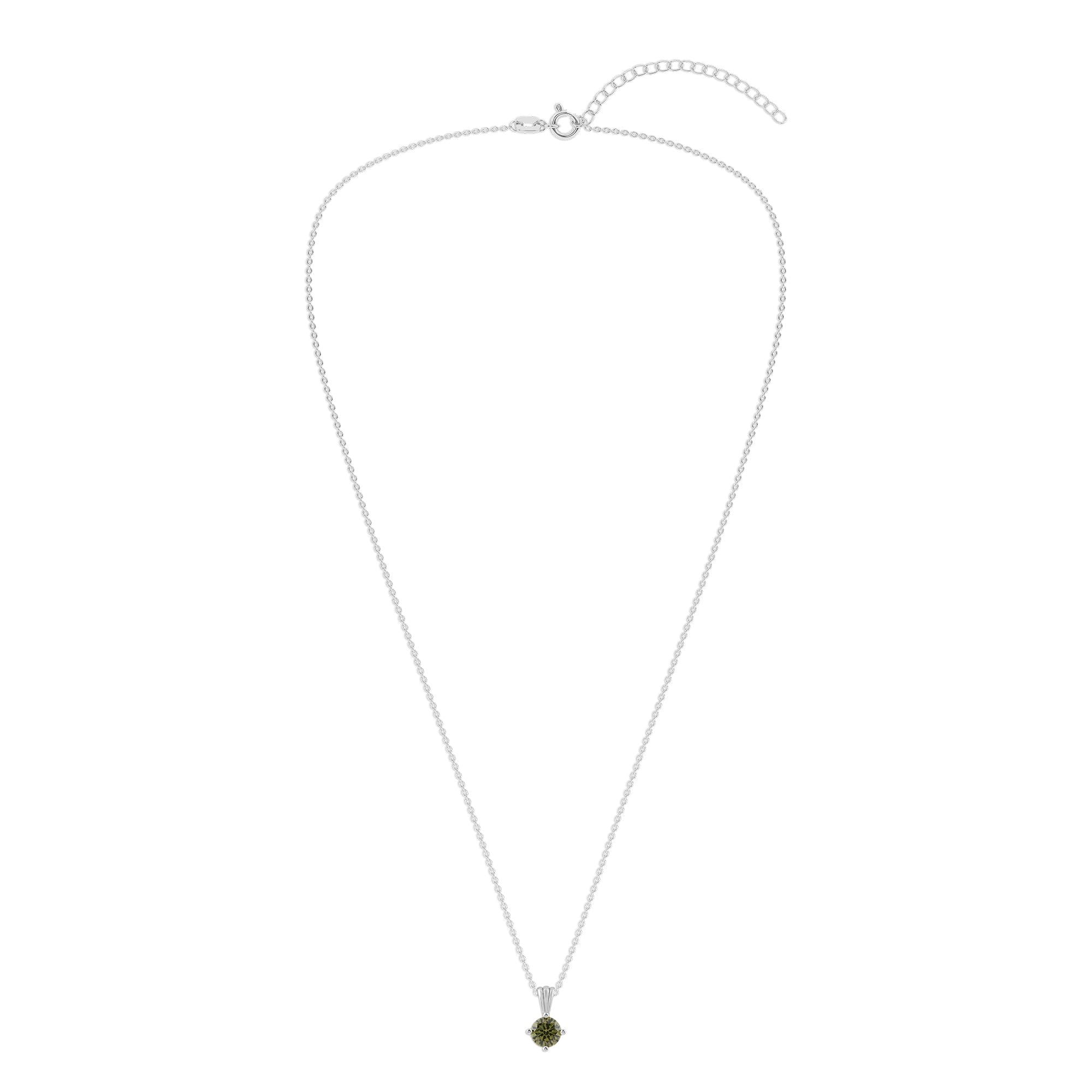 Gemstone Necklace in Sterling Silver, Round Pendant Size 6.5 * 6.5mm,  Garnet Red | Ashley Stewart