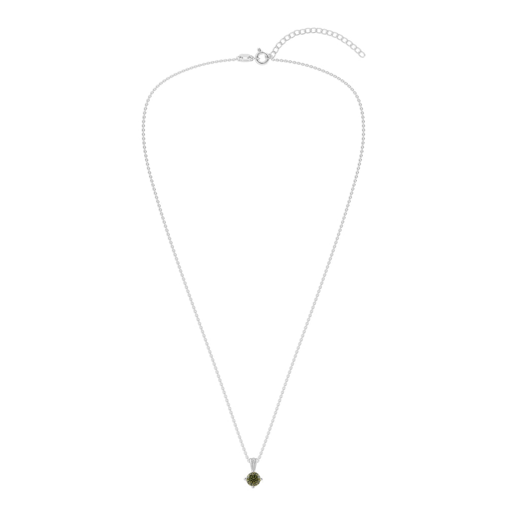 Gemstone Necklace in Sterling Silver, Round Pendant Size 6.5 * 6.5mm,  Garnet Red | Ashley Stewart