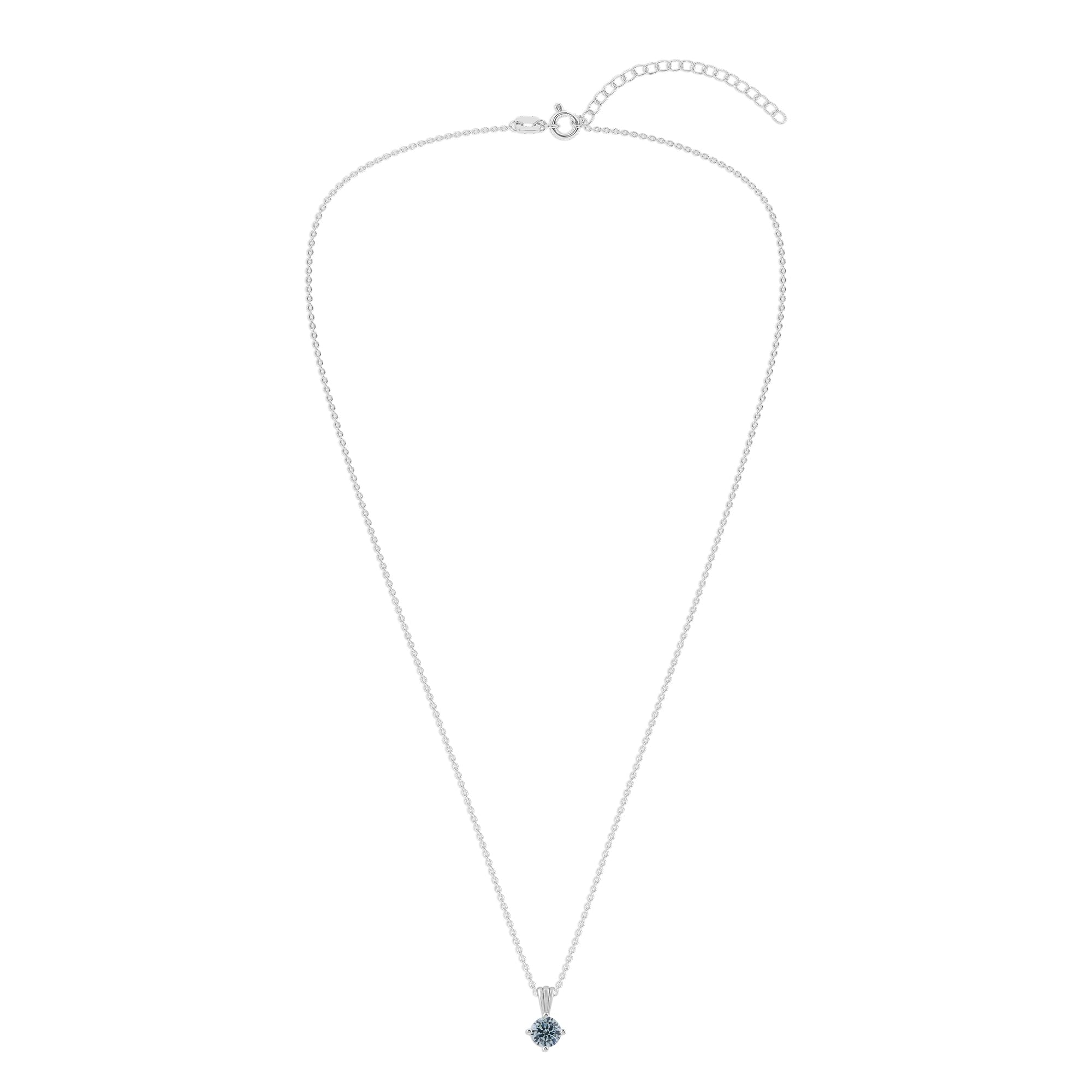 Gemstone Necklace in Sterling Silver, Round Pendant Size 6.5 * 6.5mm,  Garnet Red | Ashley Stewart