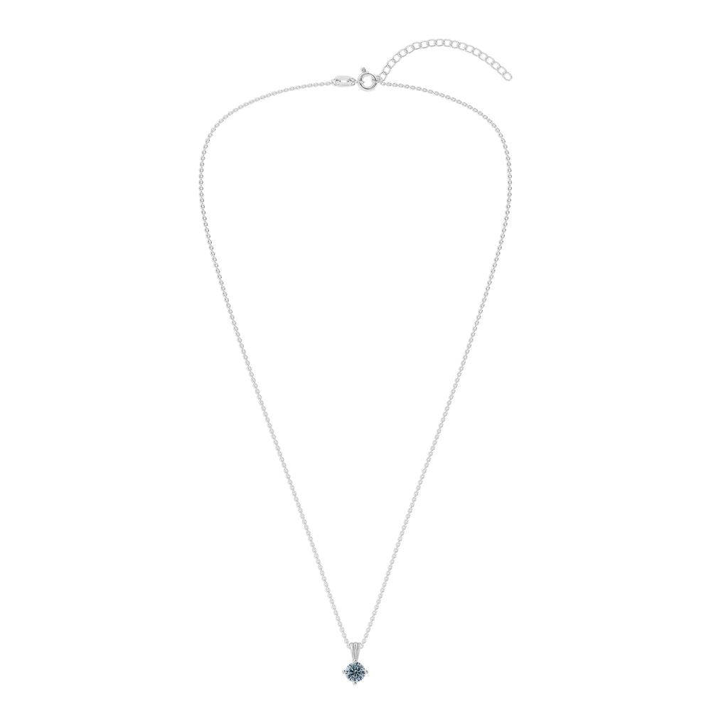 Gemstone Necklace in Sterling Silver, Round Pendant Size 6.5 * 6.5mm,  Garnet Red | Ashley Stewart
