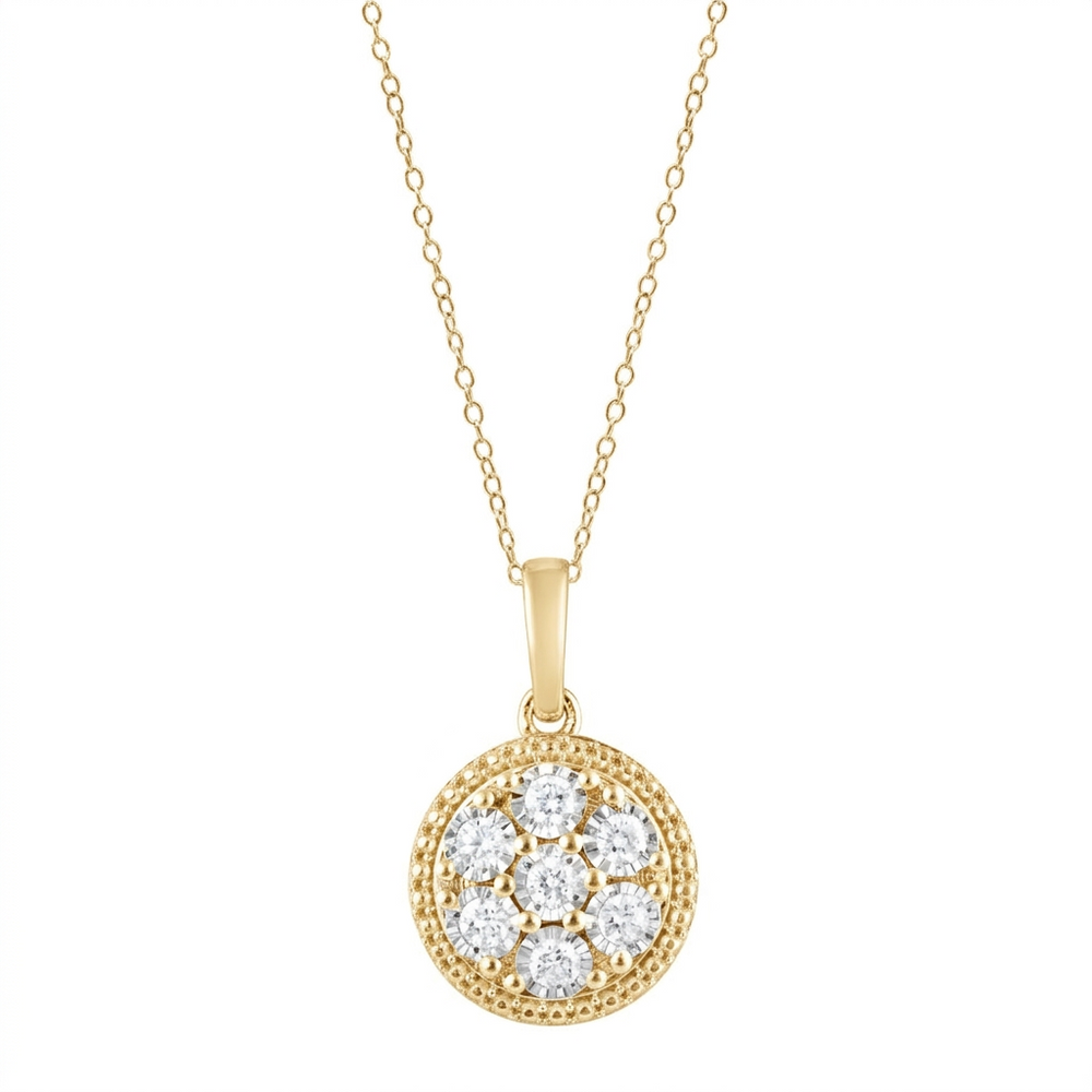 0.25 Carat Lab Grown Diamond Cluster Pendant Necklace White | Ashley Stewart