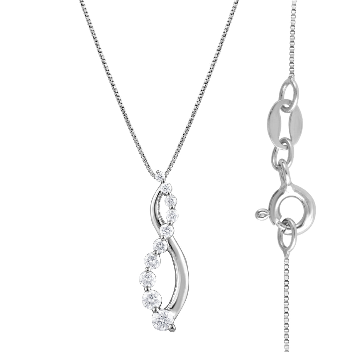 0.25 Carat Lab Grown Diamond Infinity Pendant Necklace  | Ashley Stewart