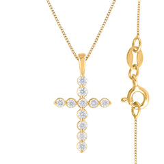 0.25 Carat Lab Grown Diamond Cross Pendant Necklace  | Ashley Stewart