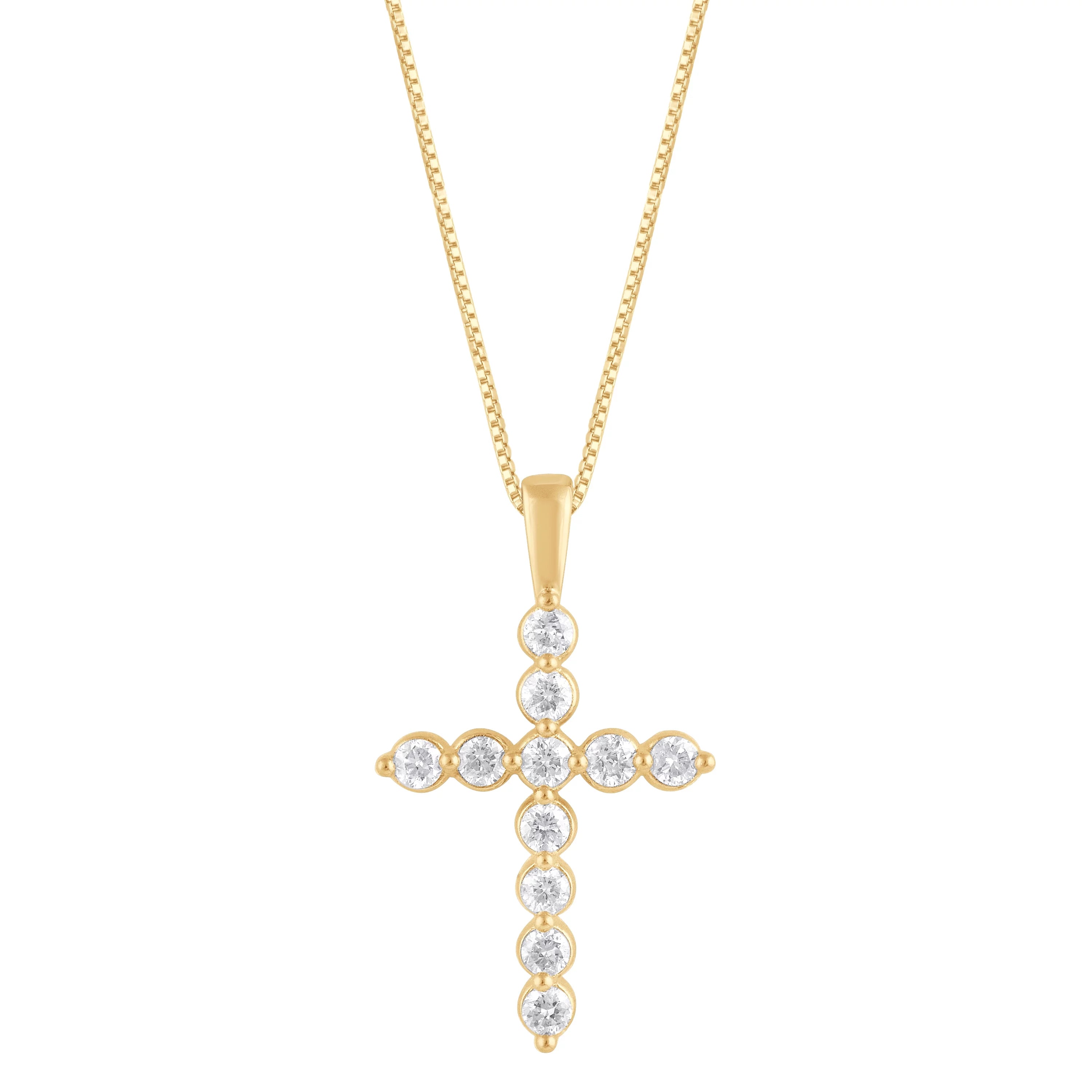 0.25 Carat Lab Grown Diamond Cross Pendant Necklace  | Ashley Stewart