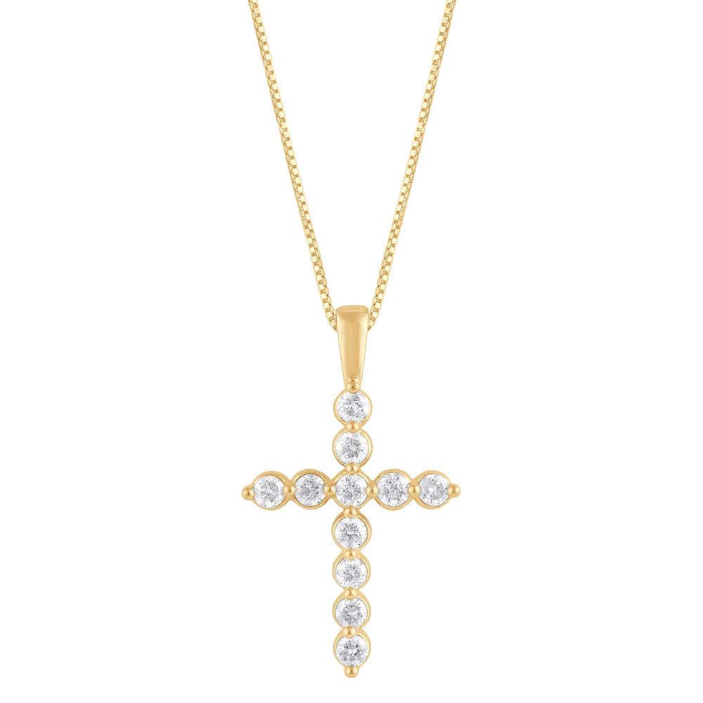 0.25 Carat Lab Grown Diamond Cross Pendant Necklace  | Ashley Stewart