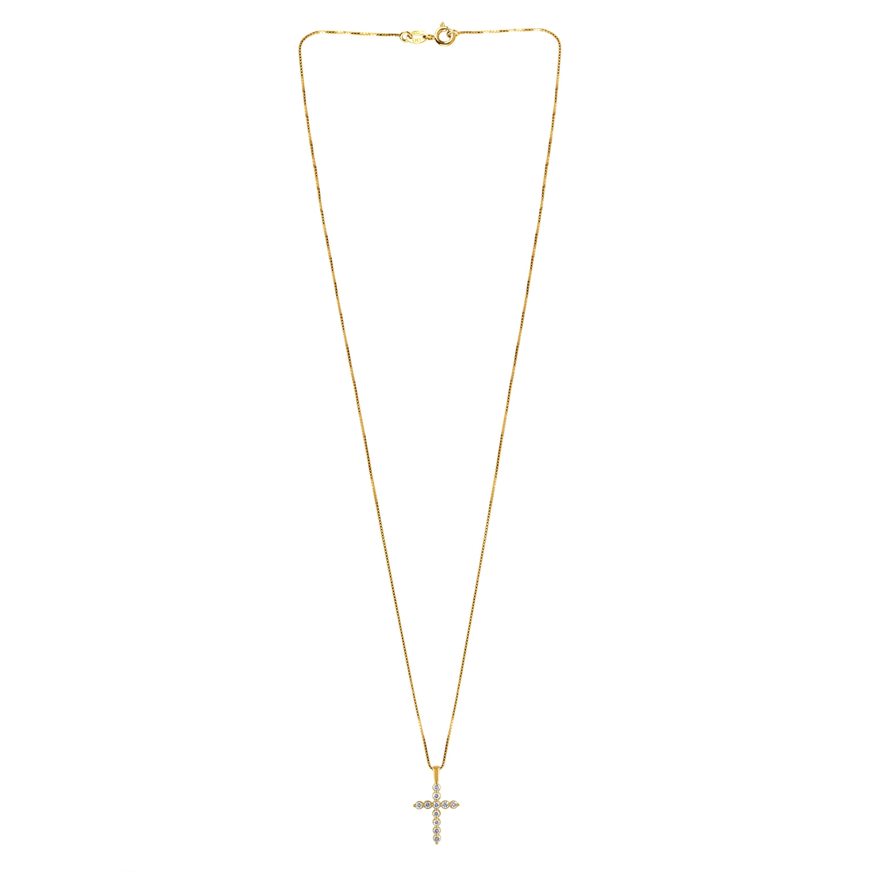 0.25 Carat Lab Grown Diamond Cross Pendant Necklace  | Ashley Stewart