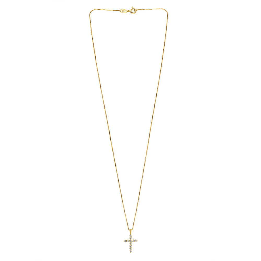 0.25 Carat Lab Grown Diamond Cross Pendant Necklace  | Ashley Stewart