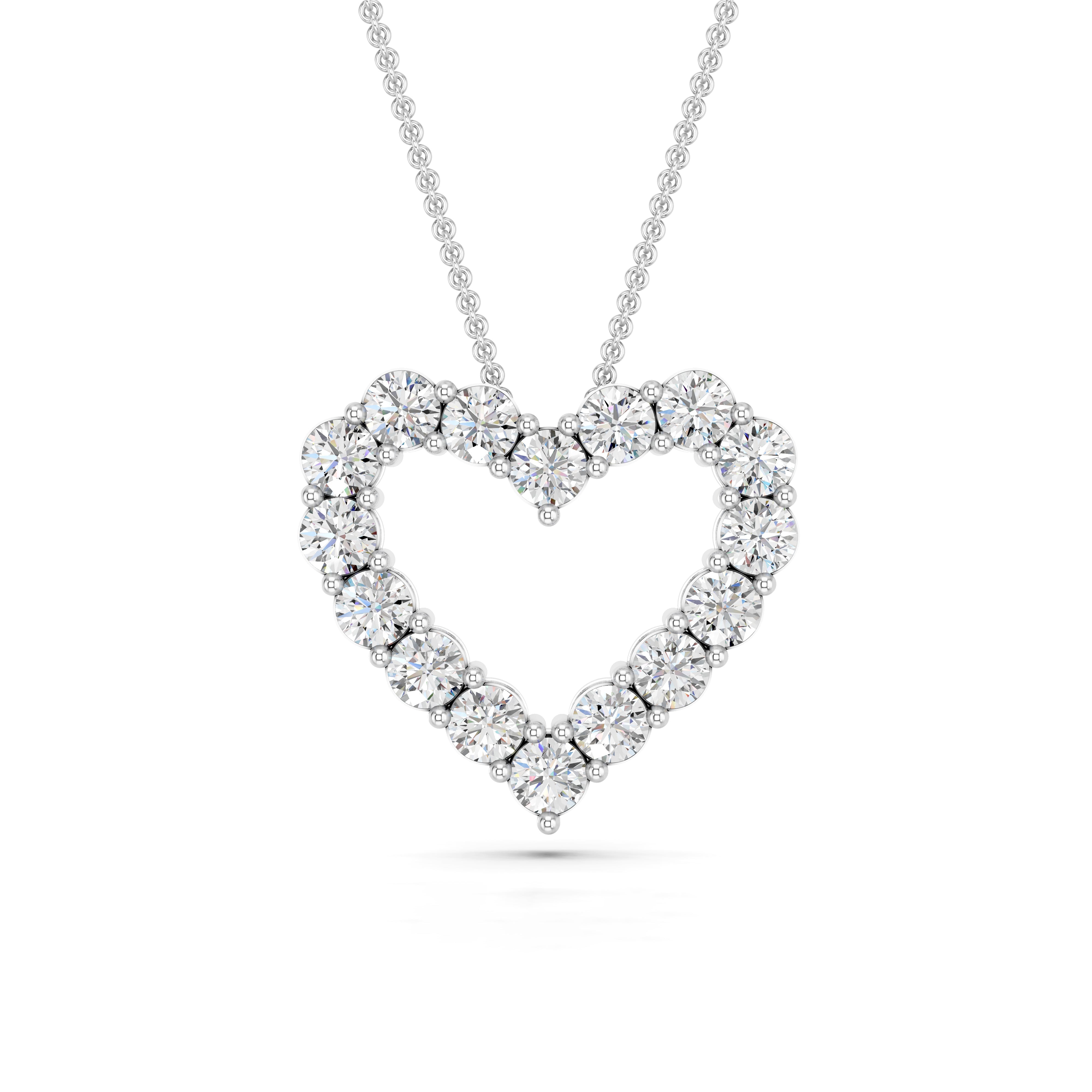 1 Carat Sterling Silver Lab Grown Diamond Heart Pendant Necklace White | Ashley Stewart