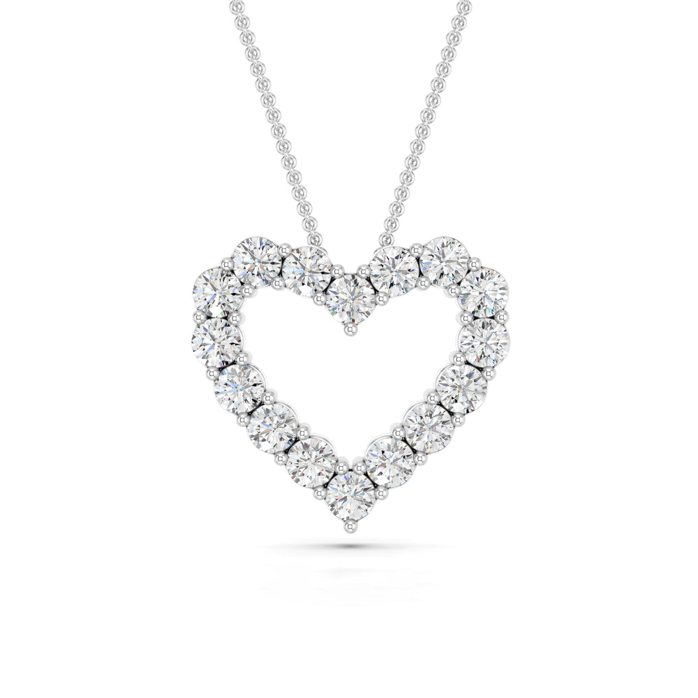 1 Carat Sterling Silver Lab Grown Diamond Heart Pendant Necklace White | Ashley Stewart