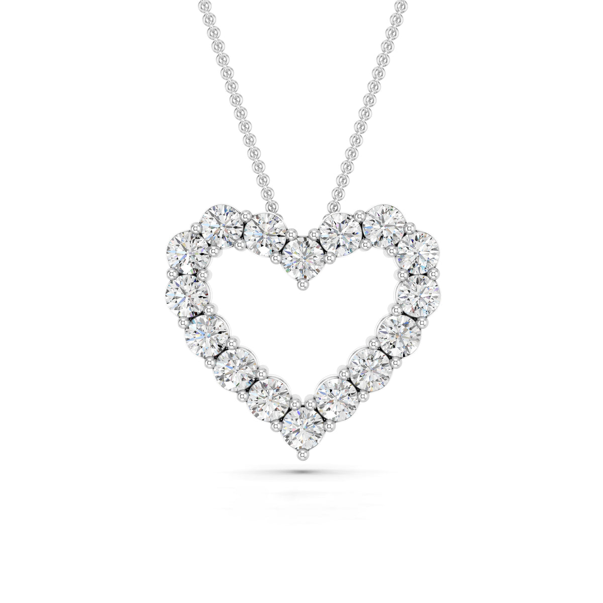 1 Carat Sterling Silver Lab Grown Diamond Heart Pendant Necklace White | Ashley Stewart