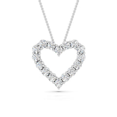 1 Carat Sterling Silver Lab Grown Diamond Heart Pendant Necklace White | Ashley Stewart