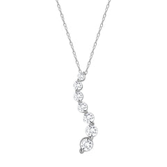 1 Carat Lab Grown Graduating Diamond Necklace In Sterling Silver  | Ashley Stewart