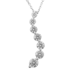 1 Carat Lab Grown Graduating Diamond Necklace In Sterling Silver  | Ashley Stewart