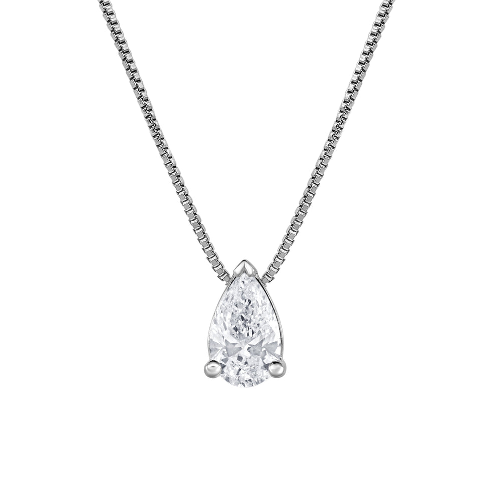 0.50 Carat Lab Grown Pear Solitaire Diamond Necklace  | Ashley Stewart