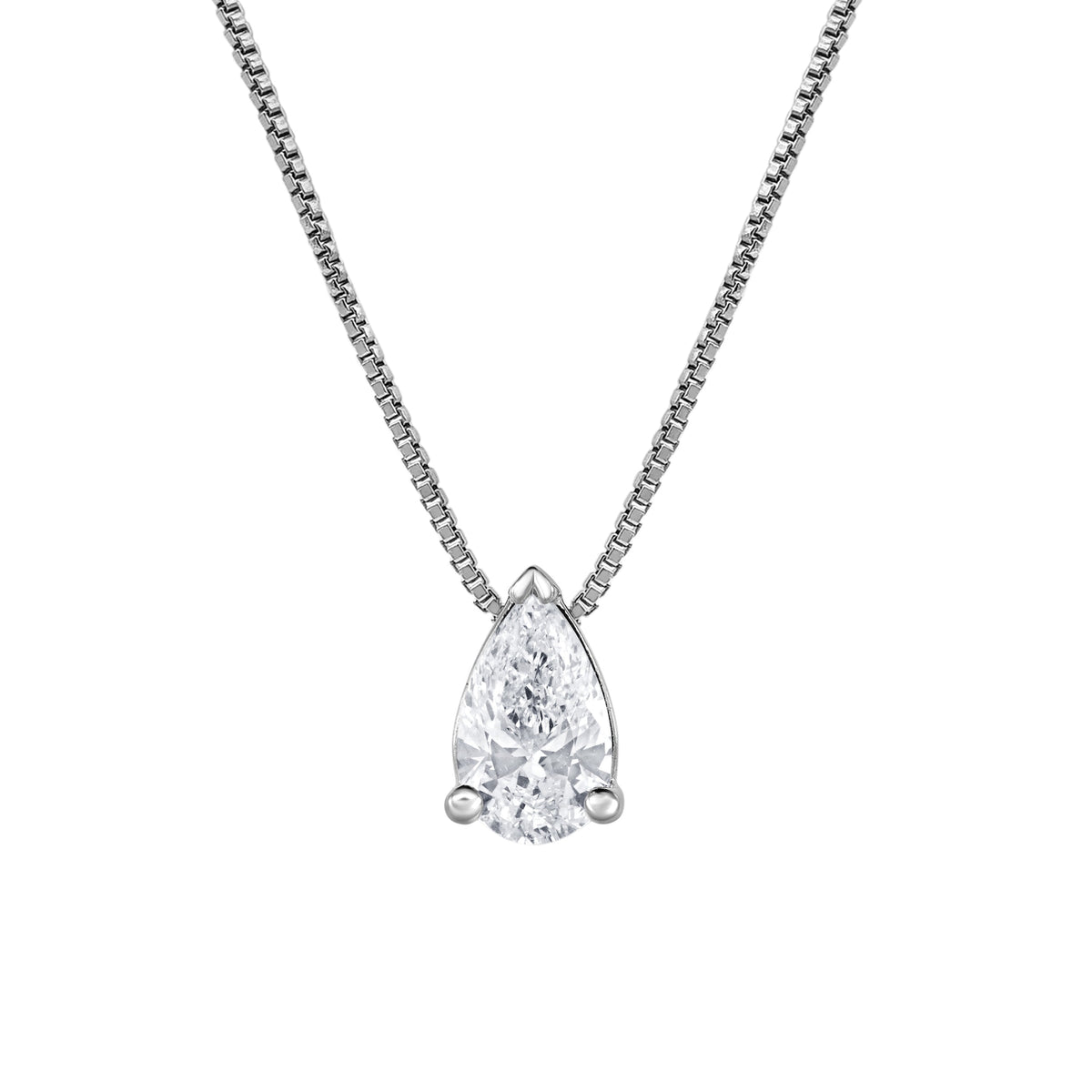 0.50 Carat Lab Grown Pear Solitaire Diamond Necklace  | Ashley Stewart