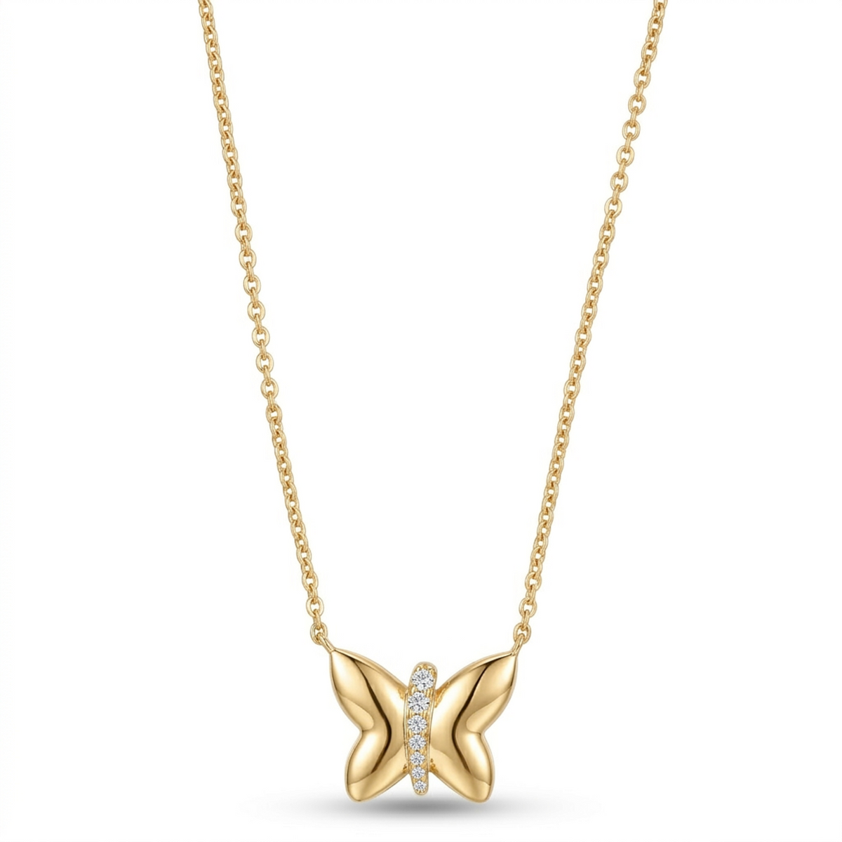 0.10 Carat Lab Grown Diamond Butterfly Necklace  | Ashley Stewart