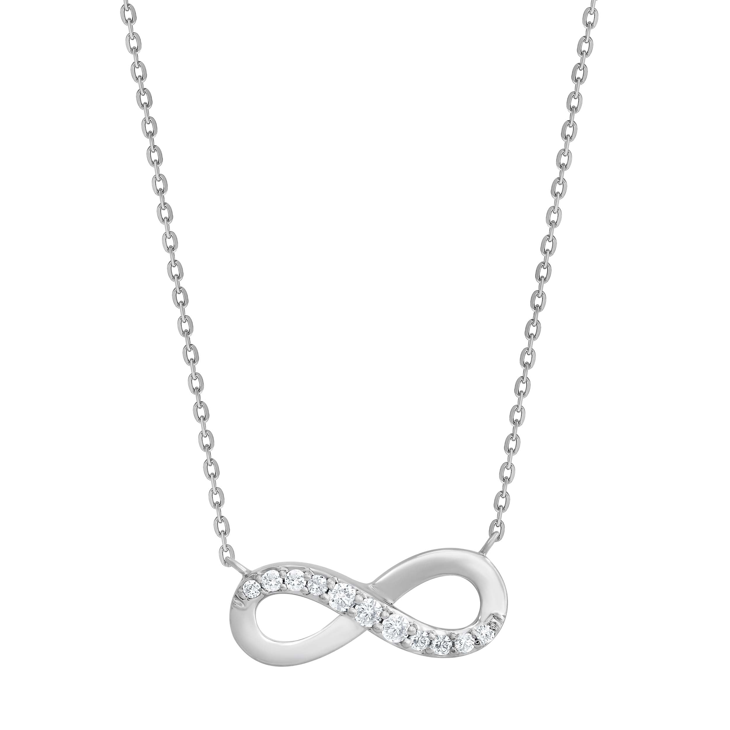 0.10 Carat Sterling Silver Lab Grown Diamond Infinity Pendant Necklace  | Ashley Stewart