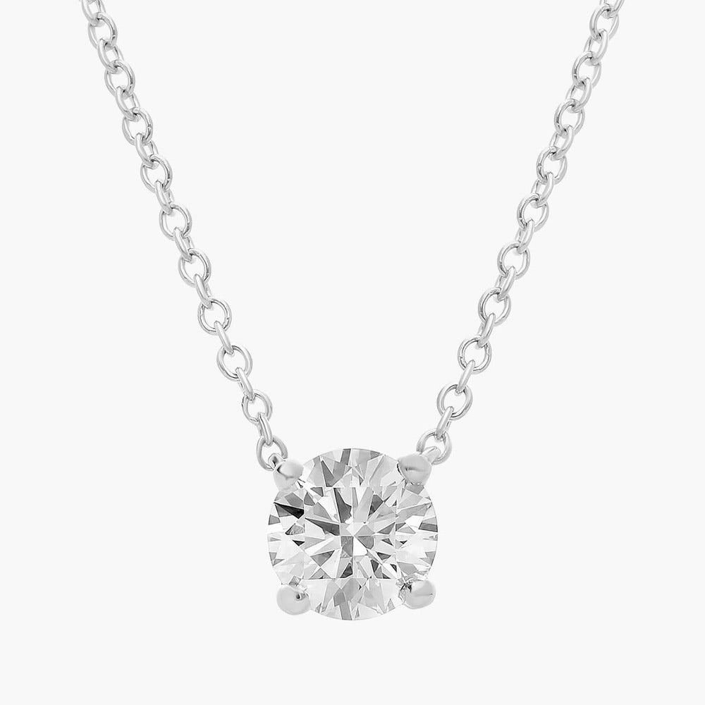 0.50 And 1 Carat Round Lab Grown Solitaire Diamond Pendant Necklace In White | Ashley Stewart