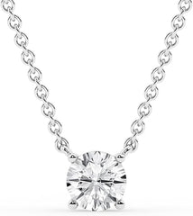 0.50 And 1 Carat Round Lab Grown Solitaire Diamond Pendant Necklace In White | Ashley Stewart