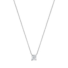 1 Carat Lab Grown Princess Diamond Pendant Necklace In Sterling Silver  | Ashley Stewart