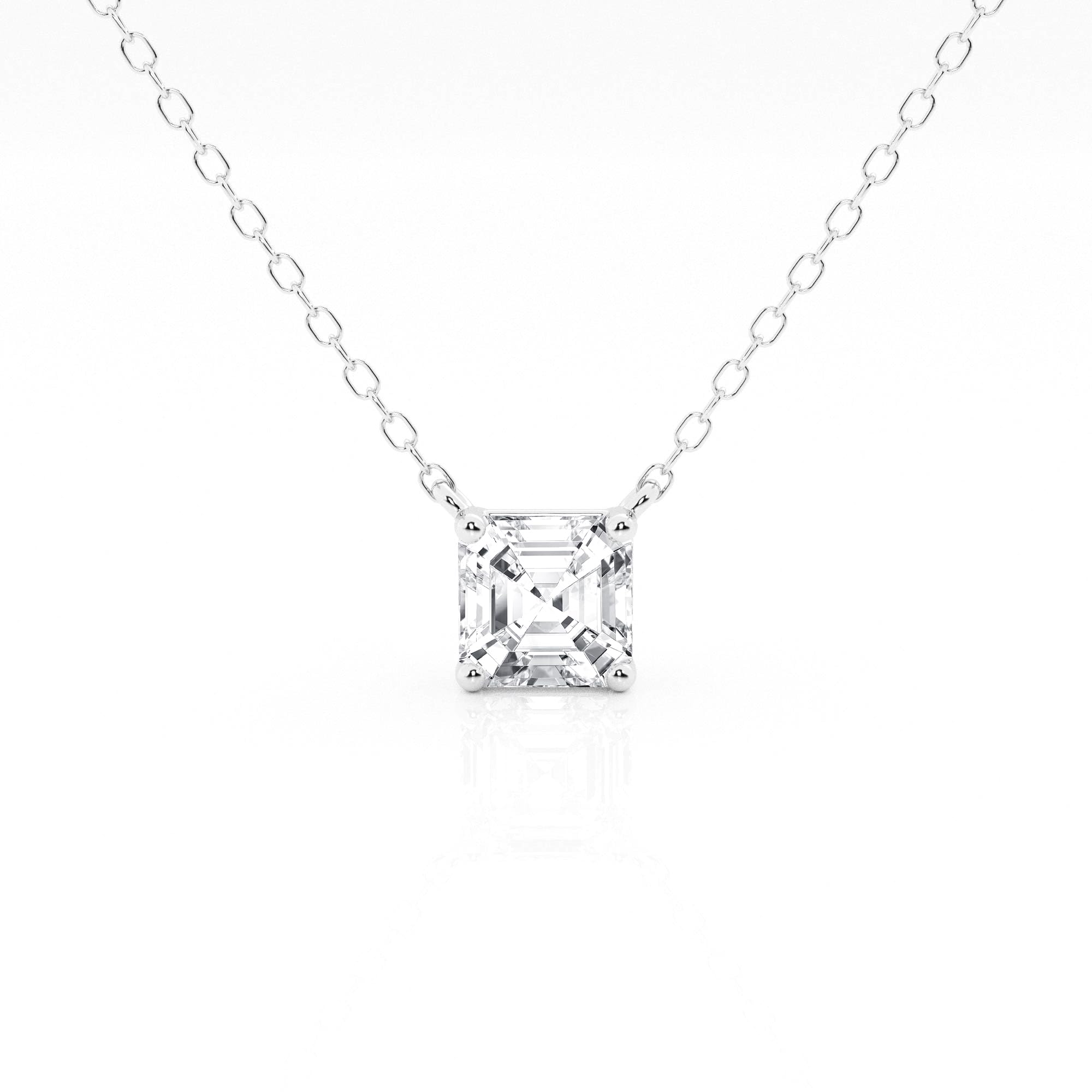 1 Carat Lab Grown Princess Diamond Pendant Necklace In Sterling Silver  | Ashley Stewart