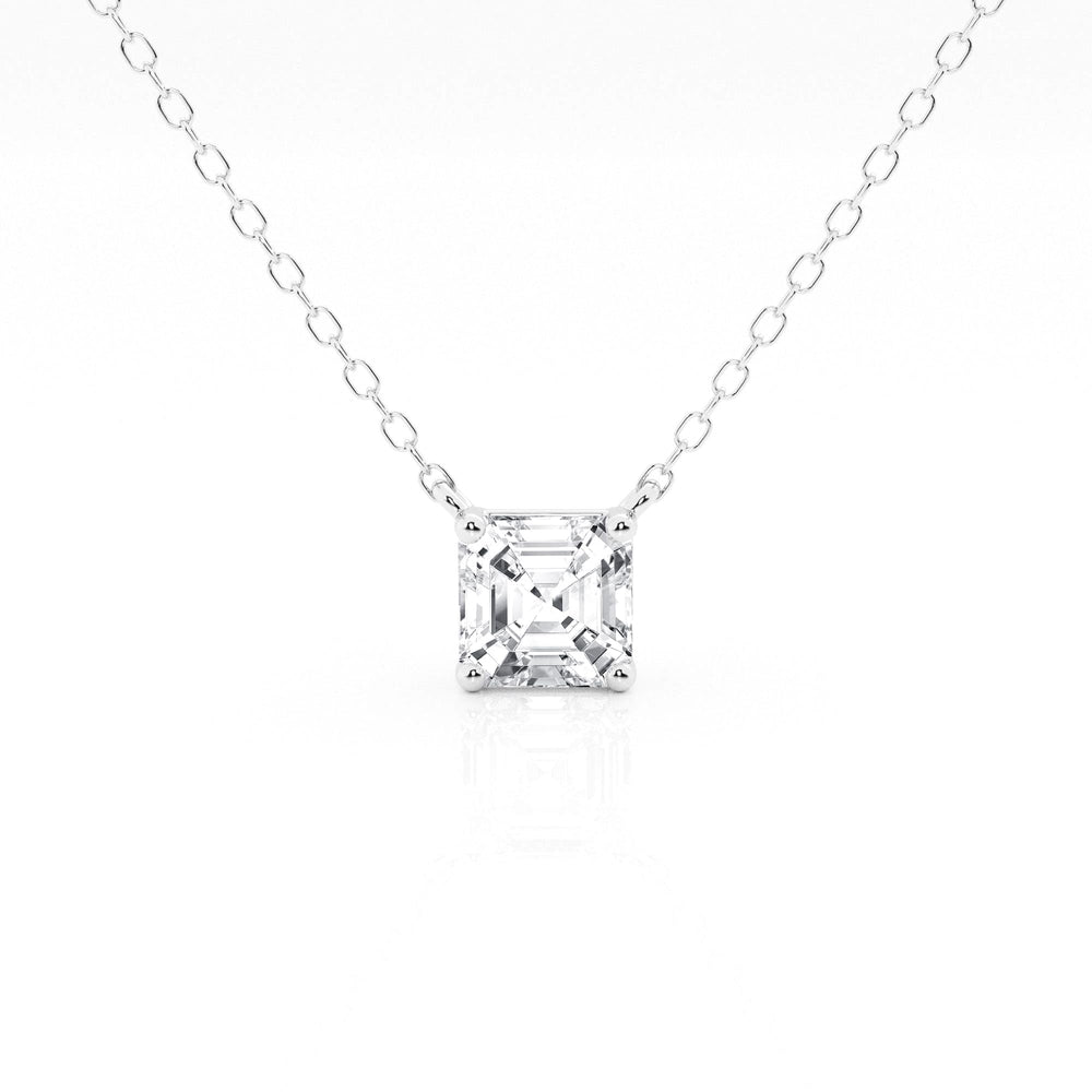 1 Carat Lab Grown Princess Diamond Pendant Necklace In Sterling Silver  | Ashley Stewart