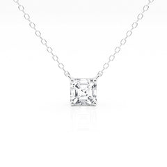 1 Carat Lab Grown Princess Diamond Pendant Necklace In Sterling Silver  | Ashley Stewart