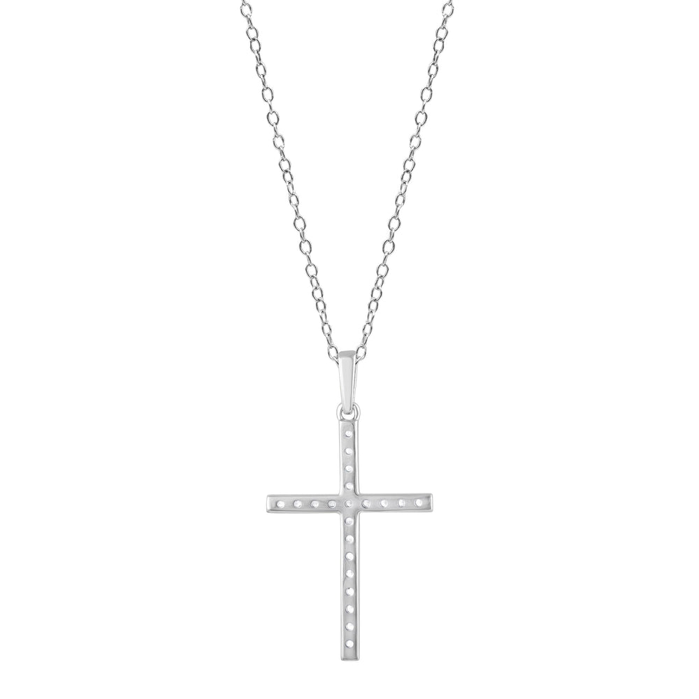 0.25 Carat Cross Lab Grown Diamond Necklace White | Ashley Stewart