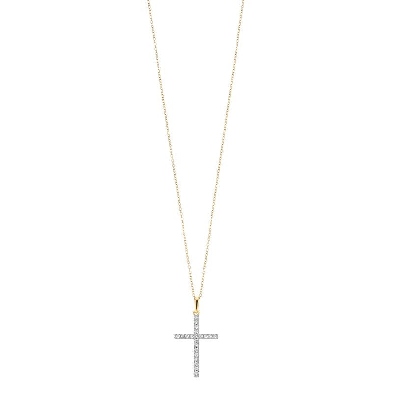0.25 Carat Cross Lab Grown Diamond Necklace White | Ashley Stewart