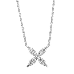 0.20 Carat Lab Grown Diamond Floral Pendant Necklace In Sterling Silve  | Ashley Stewart